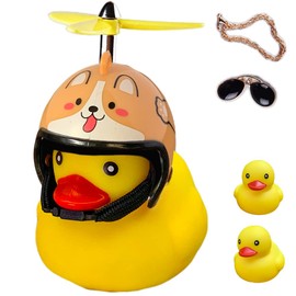 ACEDOAMARE Bicycle Light Duck Bicycle Bell Bicycle Headlight Cartoon Duck Head Lamp Glossy Duck Bicycle Bell Handlebar Bicycle Accessories Cute Small Yellow Sound Alarm Light for Kids Adults Helmet