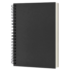 DSTELIN Blank Spiral Notebook, 1-Pack, Soft Cover, Sketch book, 100 Pages / 50 Sheets, 7.5 inch x 5.1 inch (Black)