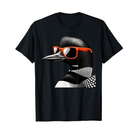 Cool Loon Bird Wearing Sunglasses Graphic Art T-Shirt