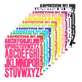 12 PCS Vinyl Letter Stickers Large, Colorful Stick On Letters A-Z, Alphabet Stickers 1 Inch & 2Inch for DIY, Scrapbook Accessories, Mailbox, Water Bottles Cup, Window and Cars