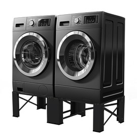 Matalde 2 Pack Washer Dryer Pedestals 29" - Laundry Pedestal for Washer and Dryer Stand, Steel Washing Machine Stand Raiser Set, Compatible with Most 4.8-5.3 cu. ft. Capacity Washer Black