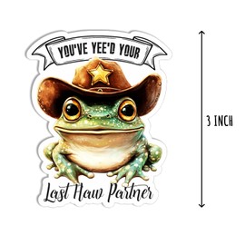3Pcs - You've Yee'd Your Last Haw Partner Sticker - Cowboy Frog Sticker - Cute - Tumbler - Water Bottle - Kindle - Laptop - Phone