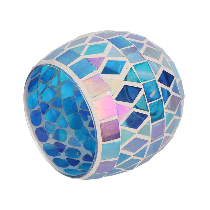 Purple Blue Mosaic Glass Candle Holder Romantic DIY Scented Candle