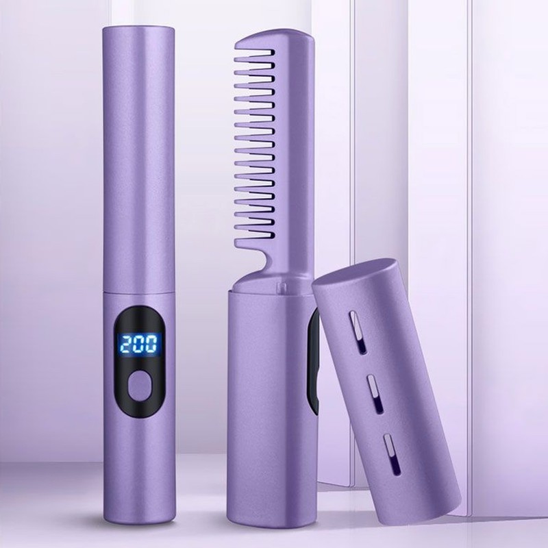 Wireless Hair Straightening Comb Compact USB Charging Portable Hair Straightener