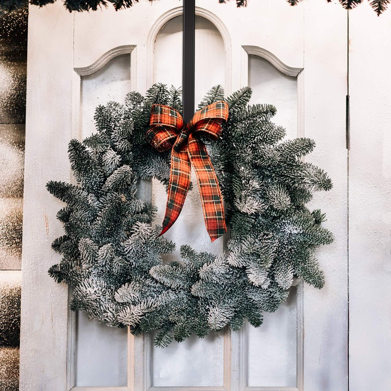 ELCOHO Christmas Wreath Hangers Metal Wreath Hook Over the Door