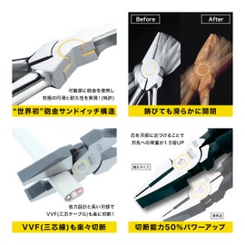 Malt Hasegawa Keva FC-119 High Grade The High Level Pliers, Offset Core, 8.7 inches (220 mm), Rusty Smooth, Gunmetal Sandwich Construction