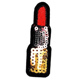 Sequin Red Lipstick Cartoon Stickers Patches Lips Lipstick Iron On Patches Badge Applique Logo Clothes Jacket Jeans Cap Backpacks