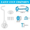 2pcs White Cabin Hooks 8 Inch, Stainless Steel Gate Hook