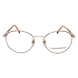 Calabria Designer Round Blue Light Filter Reading Glasses Fundamental Gold 52mm