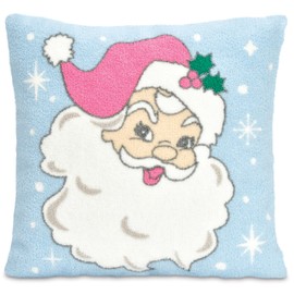 iscream Santa's Favorite 14" x 14" Chenille and Fleece Holiday Accent Pillow