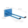Relaxdays Tool Holder Wall, Length 24 cm, Double Hooks, Wall