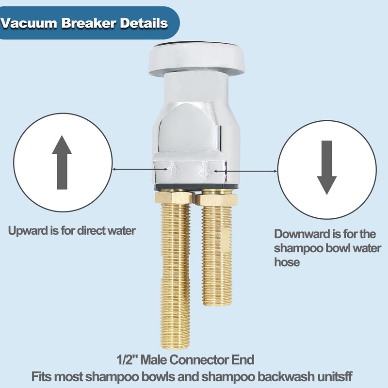 Shampoo Bowl Vacuum Breaker Kit 7Pcs Shampoo Bowl Faucet Salon