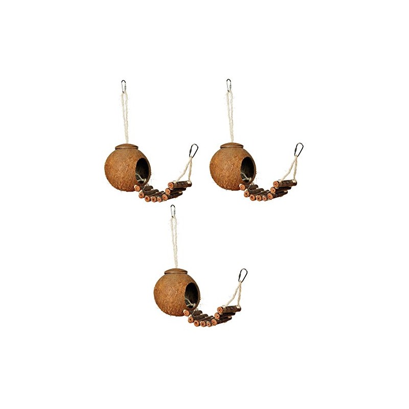 Prevue Hendryx 62801 Naturals Coco Hideaway with Ladder Bird Toy