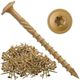 Threlaco 200 Pcs Construction Lag Screws #14 x 3 Inch Exterior Structural Coated Star Drive Construction Screws 3 Inch with Modified Truss Washer Head