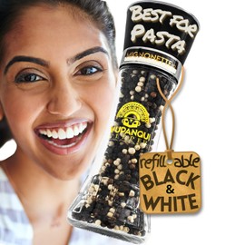 Yupanqui Peppercorn Medley Grinder MIGNONETTE, White Pepper & Black Pepper Mixed Peppercorns whole organic peppercorns mix in Refillable Peppercorn Grinder 3.5oz