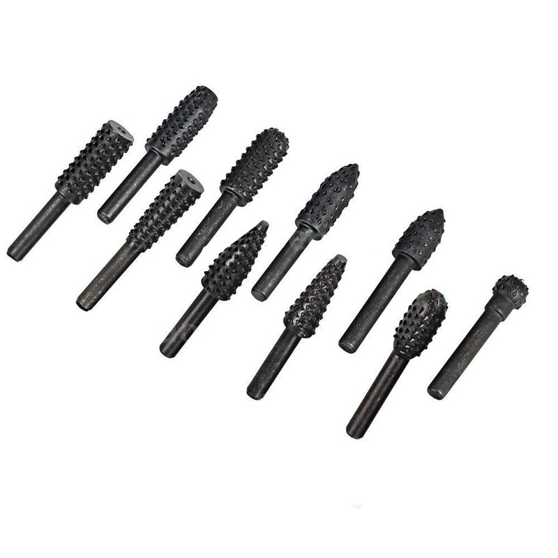 Eyech 10pc Carbide Rotary Burr Rasp Set Wood Carving File