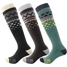 OutdoorMaster Ski Socks, 2/3/4 Pack Snowboarding Socks for Men & Women, Thermal Winter Warm & Breathable, Over The Calf