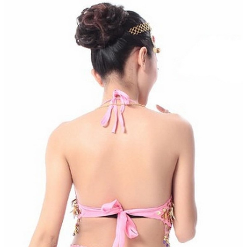 Women's Belly Dance Costume Set Indian Dance Performances Outfit, pink