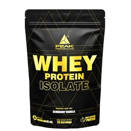 PEAK Whey Protein Isolate - 750 g Flavour Blueberry Vanilla I 25 Servings I Very High Protein Content Made from 100% Whey Protein Isolate I Low Sugar & Fat I for Muscle Building and Maintenance