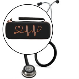 Amagogo Travel Bag for Stethoscope with Storage and Wrist Strap, Black