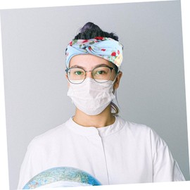 Ipetboom 8pcs Stretchy Flower Printed Headband Button Comfortable Elastic Hairband for Face Cover for Daily Wear Sports and Relaxation