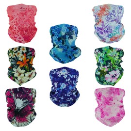 SMEHCF 8 Multipurpose Bandanas for Women Men Headband Balaclava Hair Head Scarf Face Half Airsoft Paintball Mask Neck Gaiters Breathable Reusable Washable Butterfly Flower