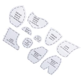 Bear Sewing Pattern, DIY Acrylic Quilting Tools Reusable Bear Sewing Template Set for Girls(M 12inch)