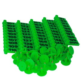 101-200 Number Plastic Tags Livestock Animal Ear Tag for Marking Pigs Cattle Sheep(Green)