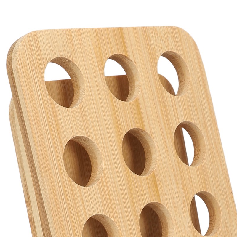 Essential Oil Rack Bamboo 12 Holes Essential Oil Bottle Display