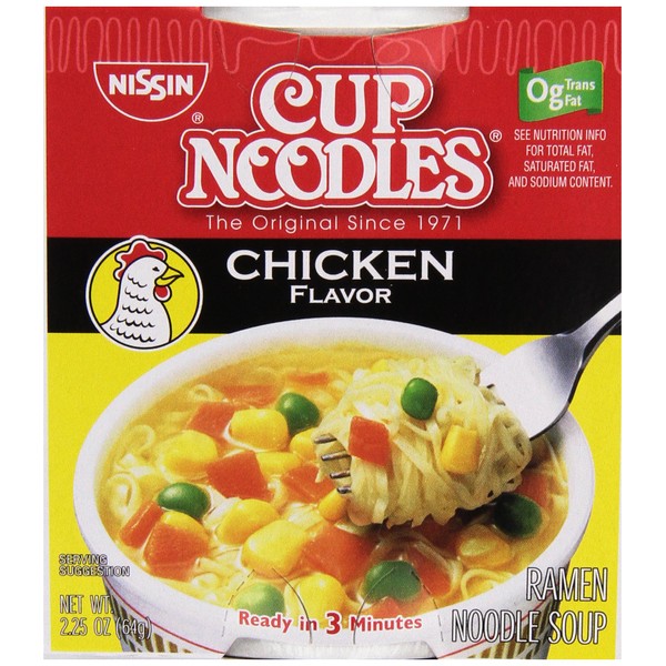Nissin, Cup Noodles Soup, Chicken Flavor, 2.25 oz (case of