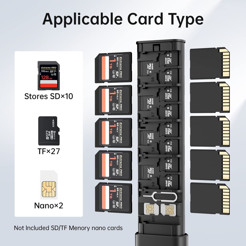 YOLIZUOT Pop-up Design 30 Slots Memory Card Case Crush &