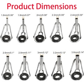 50 Pieces Fishing Rod Tip Repair Kit Rod Tips Kit Replacement for Freshwater Saltwater Rods Stainless Steel Ceramic Ring Guide Replacement Kit
