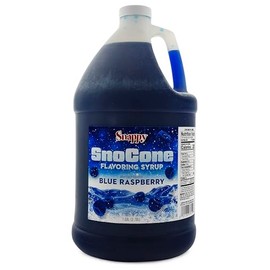 Snappy Blue Raspberry Sno Cone Syrup, 1 Gallon (128 ounces) Size, Ready to Use For Snow Cone Machines, Flavored Syrup for Shaved Ice, 14 Flavor Options