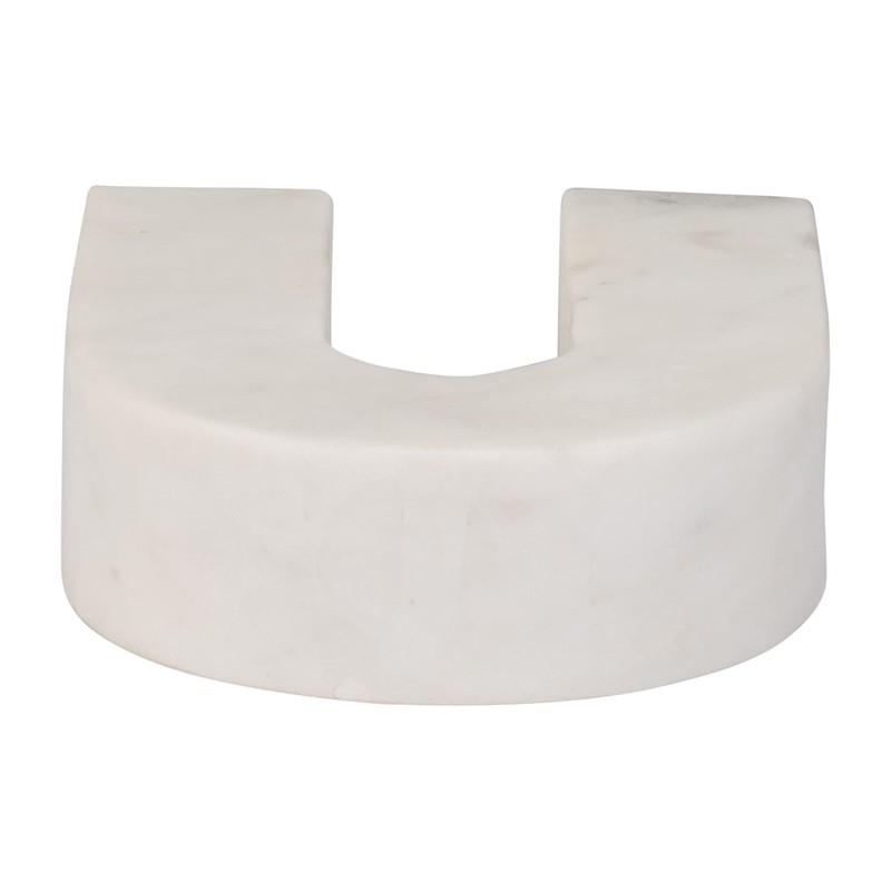 Sagebrook Home Marble, 6" H Horseshoe Tabletop Decor White, Horseshoe,