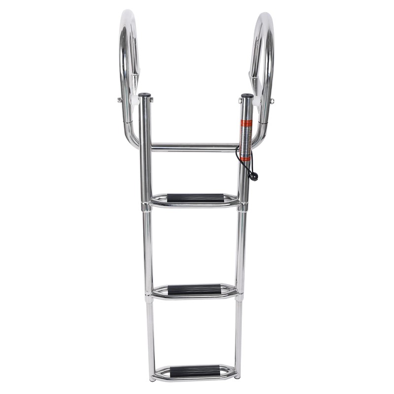 Amarine Made Stainless Steel in-Board 3 Steps Telescoping Ladder Folding