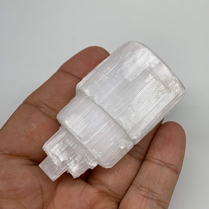 1pc, 2.2"-2.3", Natural Rough Solid Selenite (Satin Spar) Crystal Tower,