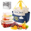 Insulated Lunch Bag with Foil Layer - Double Side Pockets,