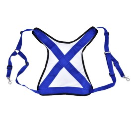 Cocoarm Fishing Harness Adjustable Shoulder Back Support Belt for Fishing, Ultralight Fishing Vest Cross Webbing with Ventilated Mesh, PVC Blue and White, One Size Fits Most