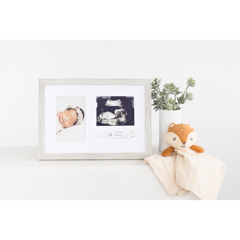 Kate & Milo Rustic Bracelet ID and Sonogram Frame, Rustic
