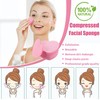 Donano 50 PCS Facial Sponges,Compressed Sponges,Heart Shape Face Cleansing Sponge,