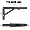 2 Pcs Folding Shelf Brackets,10 Inch Heavy Duty Shelf Brackets,Collapsible
