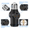 3 Prong Light Socket to Plug Adapter,E26 Outdoor Light with