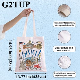 G2TUP Boston Massachusetts Travel Tote Bag Boston Travel Souvenir Gift Boston Landmarks Shoulder Bag Boston Merchandise (Boston TG)