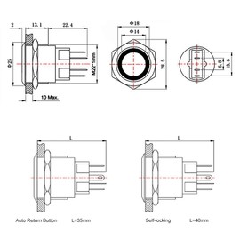 Larcele 22 mm Waterproof Pressure Switch with 12 V Indicator Light, DIY Self-Locking Electric Switch, 1 Piece JSANKG-23 (Locking, Light Green) Reusable