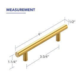 10 Pack 7.38 Inch Length Kitchen Cabinet Handles with 5 Inch Hole Center Brushed Brass Cabinet Pulls Stainless Steel Drawer Pulls,Gold Cabinet Knobs for Dresser Drawer