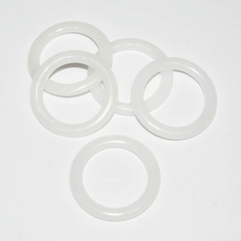Plastic O Rings 5Pack 2" DIY Crochet Ring Circle Hook Craft Tool Accessory for Handbag Car Seat Manual Handbag Material Plastic Ring Hook Café Curtain Rings (2inch, White)