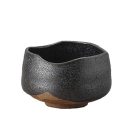 Japanese Mino Ware Pottery Matcha bowl 4.72 Inches Diameter H2.83 inches, 19.9 fl. oz., Tea Cup for Tea Ceremony, Tenmoku Black M6263