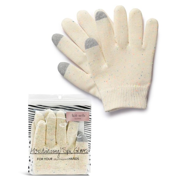Kitsch Cotton Moisturizing Gloves for Dry Hands - Reusable Overnight Hand Moisturizing Gloves | Lotion Gloves & Eczema Gloves for Women | Gel Moisturizing Gloves for Kids & Men | Holiday Gift