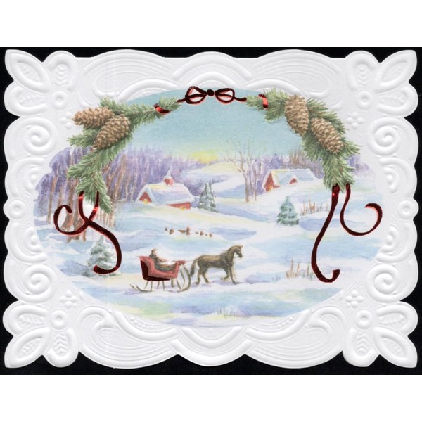 Set of 3 - Christmas Holiday Sleigh Ride Snow Portfolio