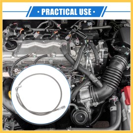 REPAIROCK AN3 Braided Steel Turbo Oil Feed Line 90 Degree to Straight Hose End, 36" Remote Turbocharger Oil Drain Return Line for Car Stainless Steel Silver Tone Auto Replacement Parts